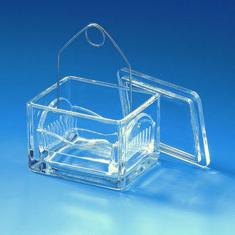 Staining troughs, soda-lime glass | Dimensions (WxDxH): 105 x 85 x 70 mm